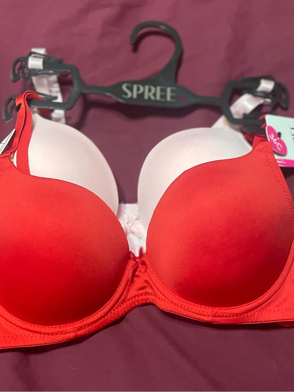 Spree 2 pk of bras red&pink NWT